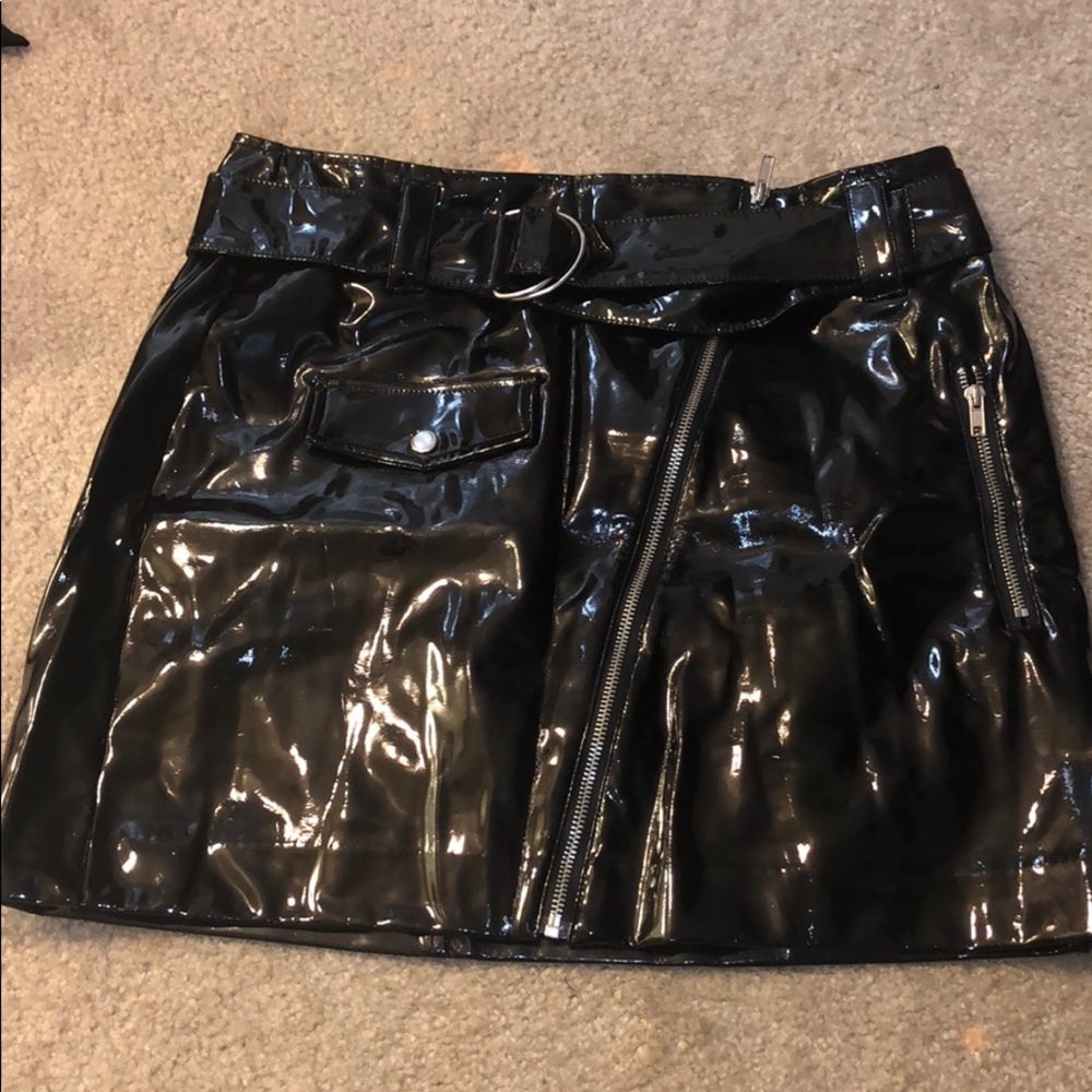 Patent Leather Mini Skirt
